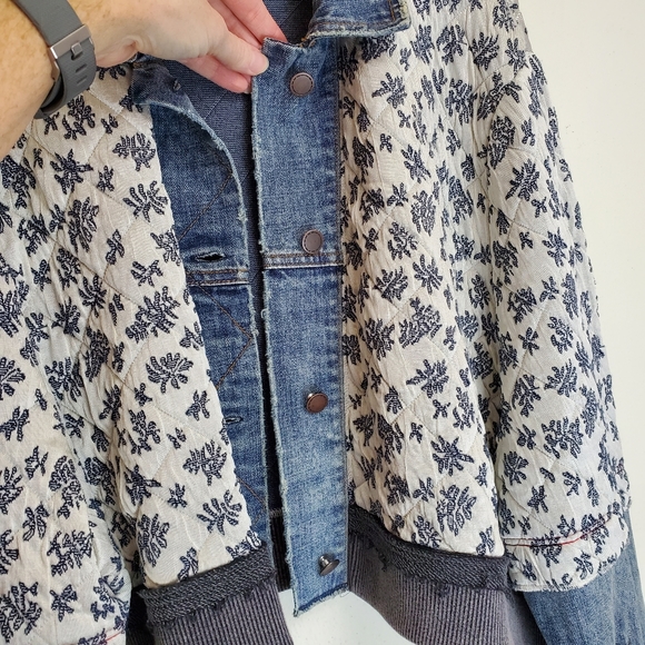 Free People Ditsy denim jacket XS/S RARE C1 - Picture 5 of 15